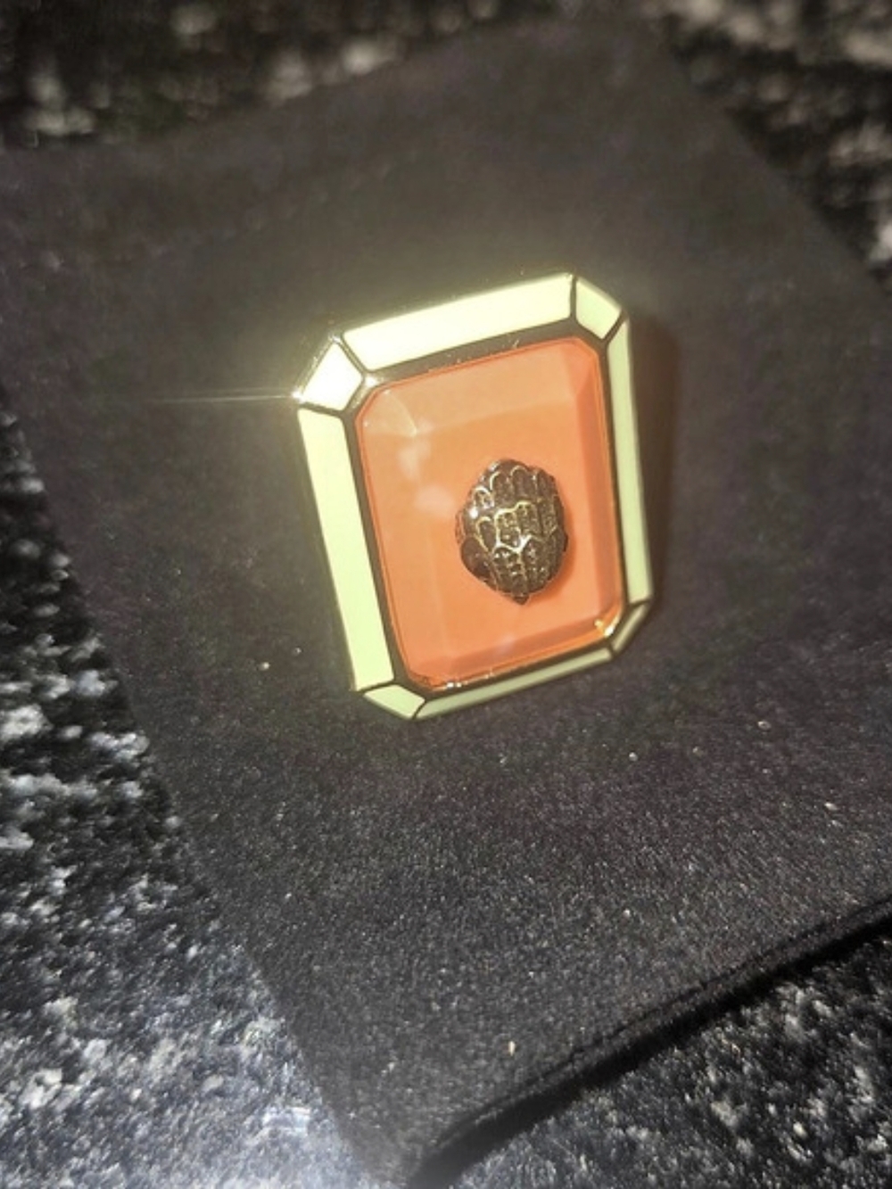 Kurt Geiger London Eagle Head Cocktail Ring in Orange